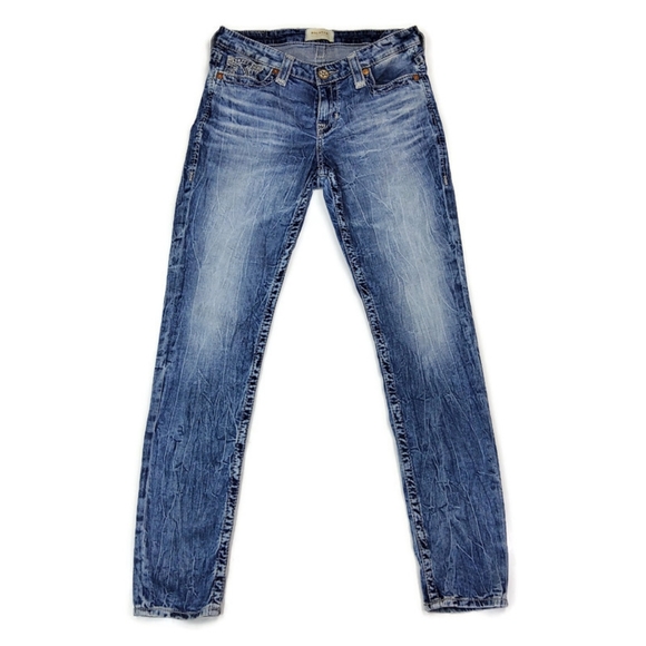 Big Star Maddie Skinny Woman's Size 28R Washed Embroidered Authentic Jeans - Picture 1 of 14